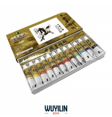 Мини краски Мали  12 цветов — китайская акварель для гунби